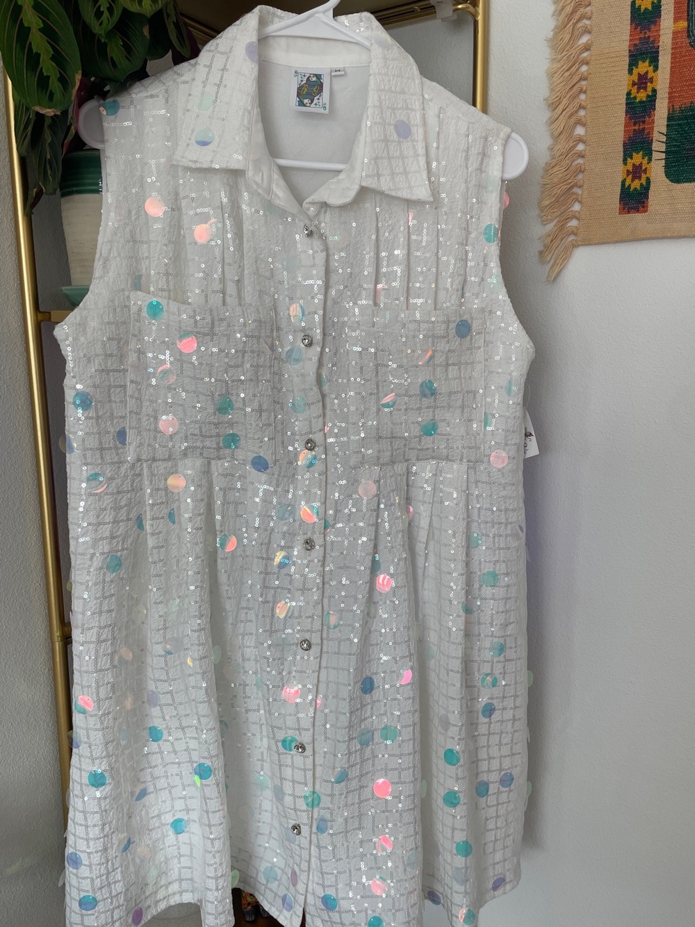 Queen of Sparkles, Women’s White Sequin dress